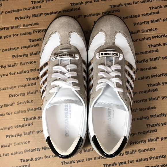 Dsquared2 Leather / Canvas Leppard Print Wm Shoes - Picture 7 of 8